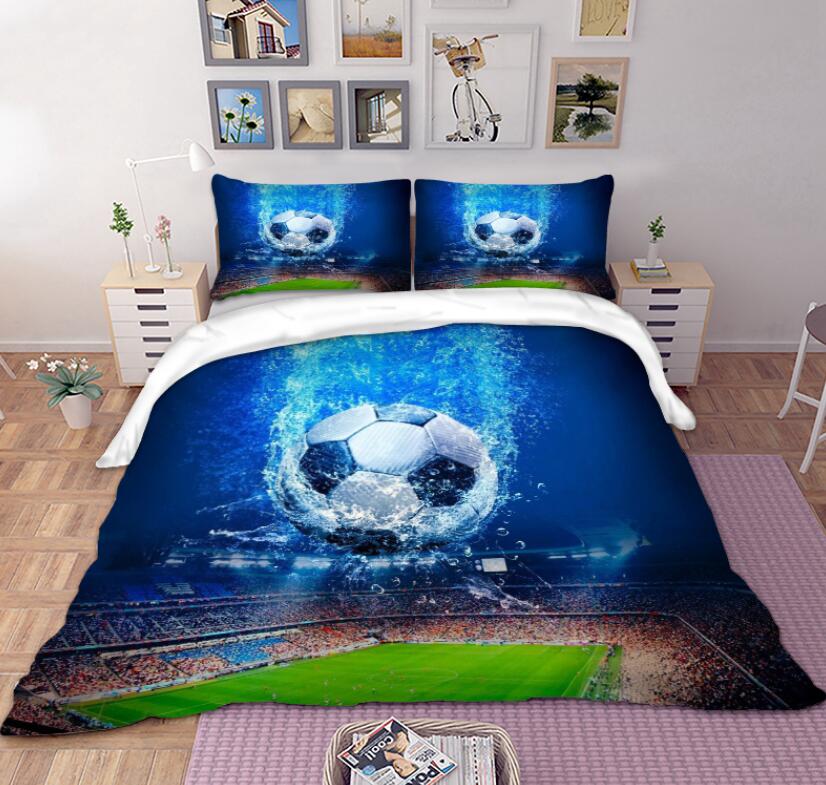 3D Court Football Water 1162 Bed Pillowcases Quilt