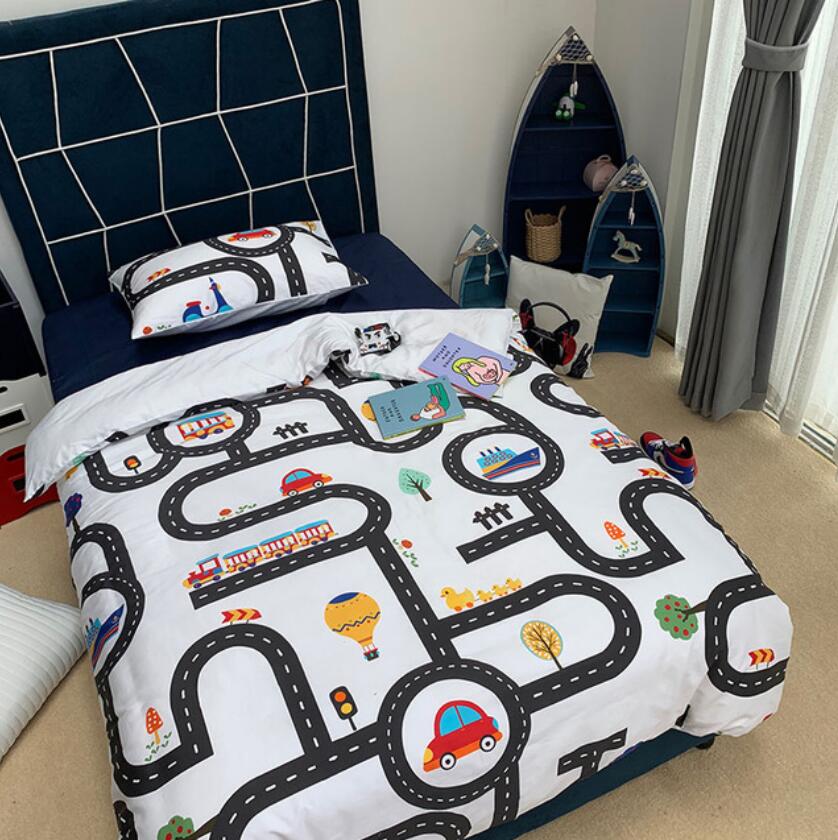 3D Car Lane 1166 Bed Pillowcases Quilt