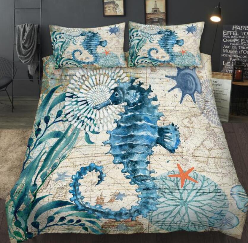 3D Hippocampus Starfish Shell 1175 Bed Pillowcases Quilt