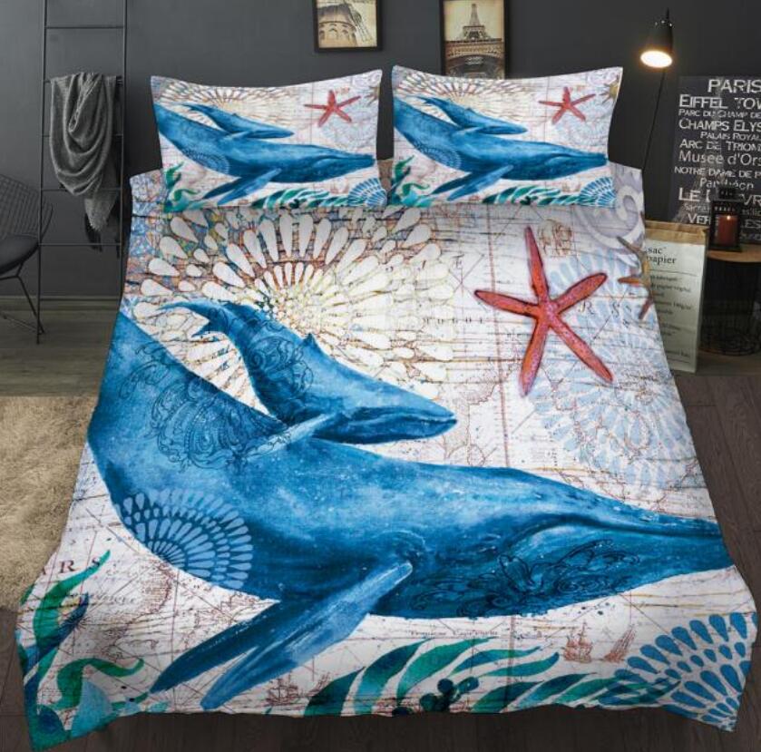 3D Whale Starfish 1191 Bed Pillowcases Quilt