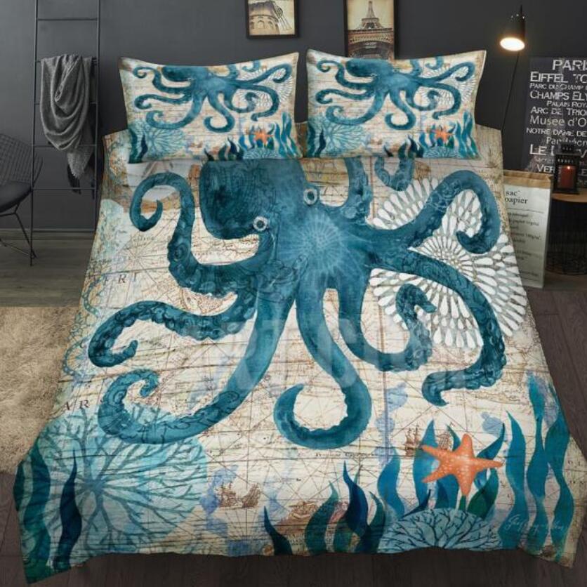 3D Octopus 1197 Bed Pillowcases Quilt