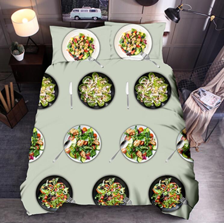 3D Food Dishes 1184 Bed Pillowcases Quilt