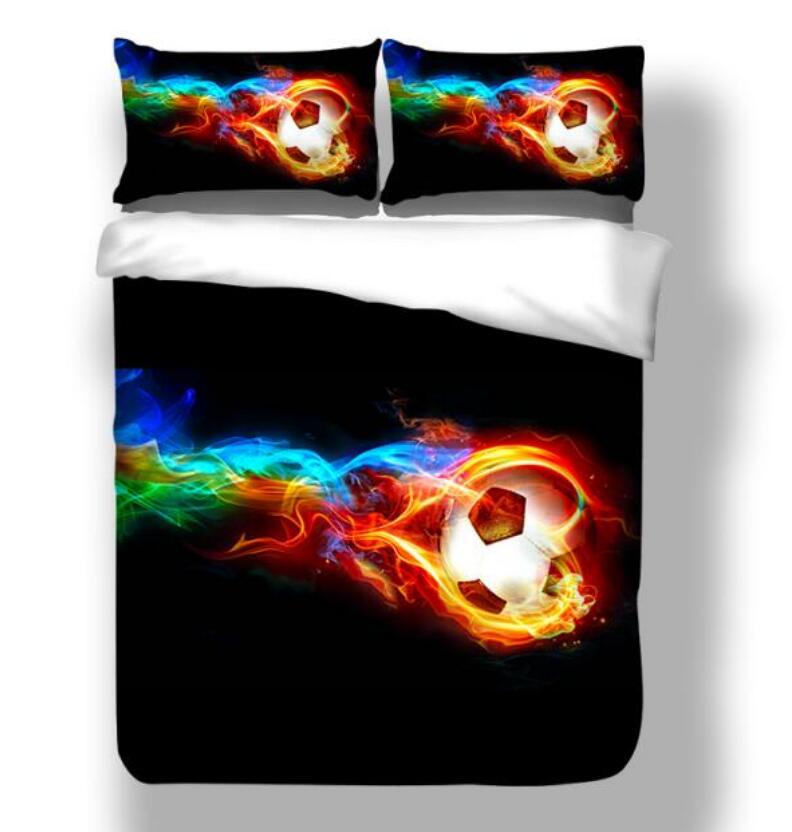 3D Color Flame Football 11105 Bed Pillowcases Quilt
