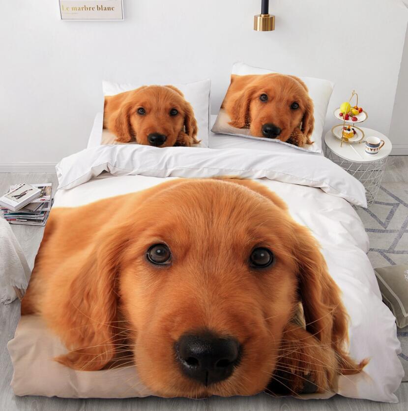 3D Golden Retriever Dog 7785 Bed Pillowcases Quilt