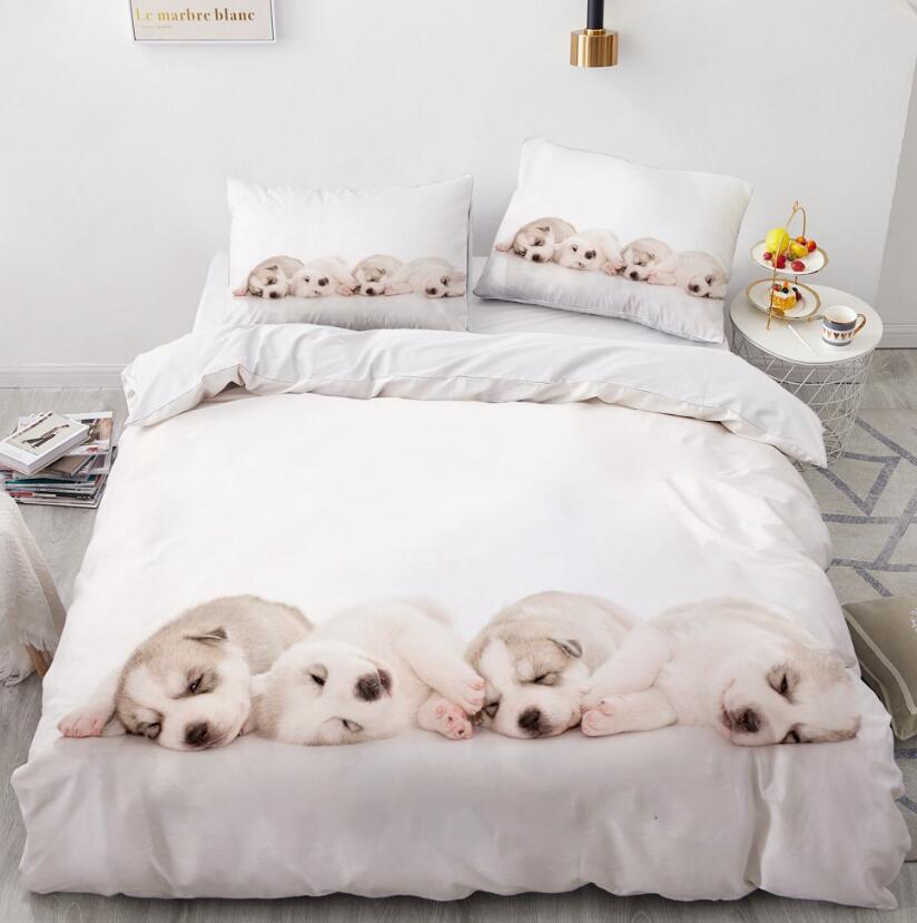 3D Four Puppies 7787 Bed Pillowcases Quilt