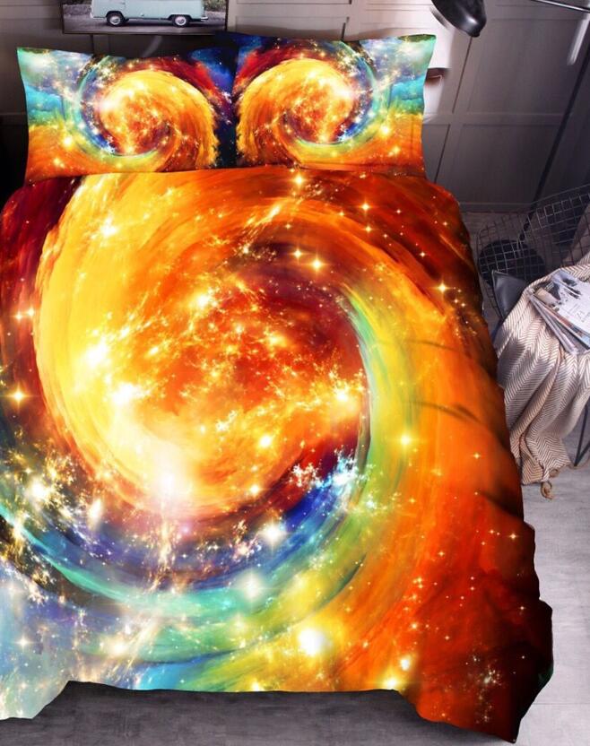 3D Spiral Starry Sky 9122 Bed Pillowcases Quilt