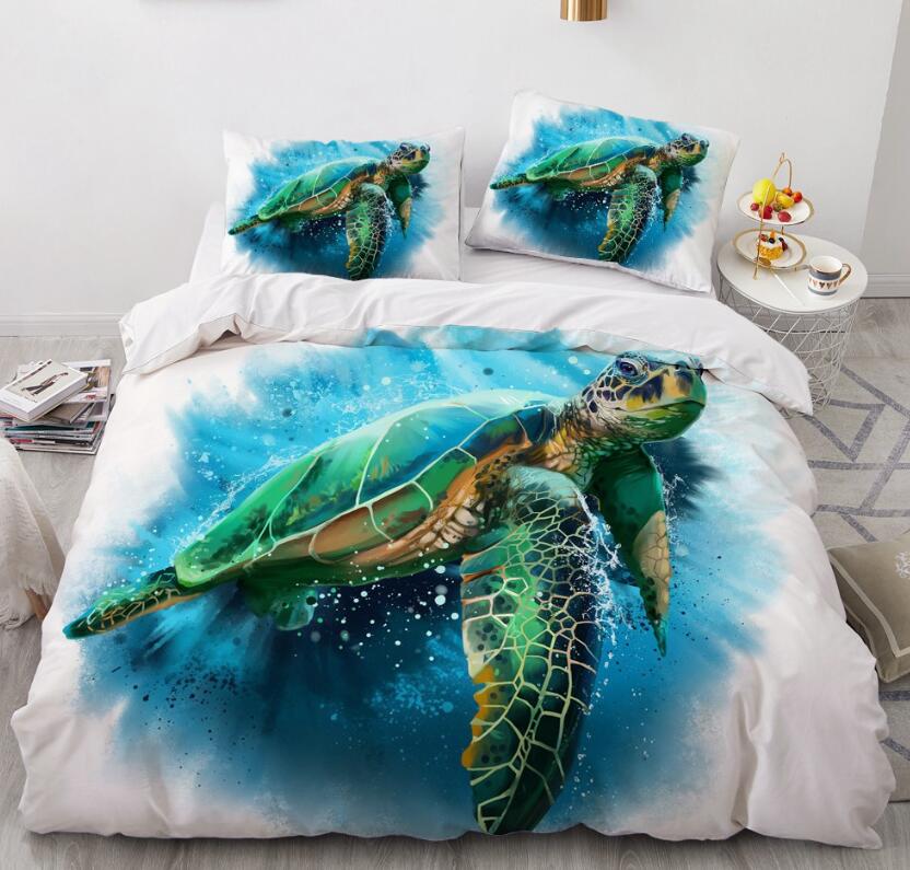 3D Big Turtle 77149 Bed Pillowcases Quilt