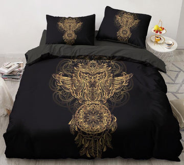 3D Gold Owl Dreamcatcher 5572 Bed Pillowcases Quilt