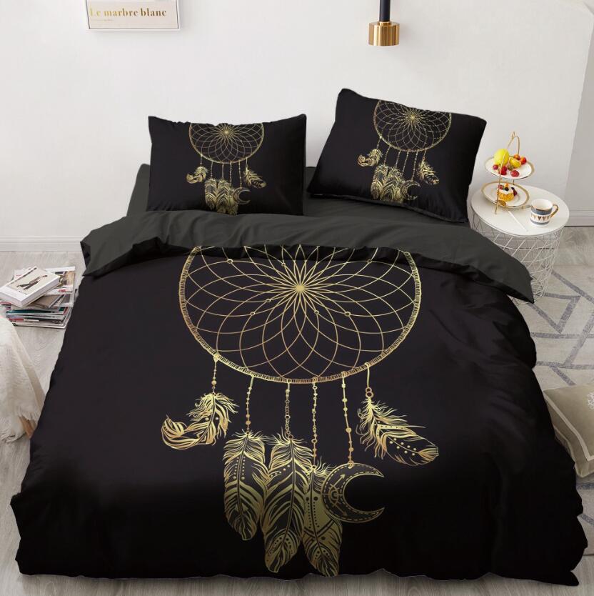 3D Gold Dreamcatcher 5575 Bed Pillowcases Quilt