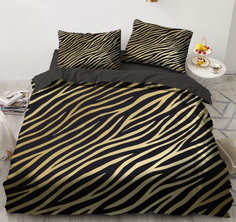 3D Gold Zebra Pattern 5578 Bed Pillowcases Quilt