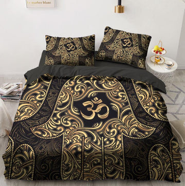 3D Gold Pattern Hand 5579 Bed Pillowcases Quilt