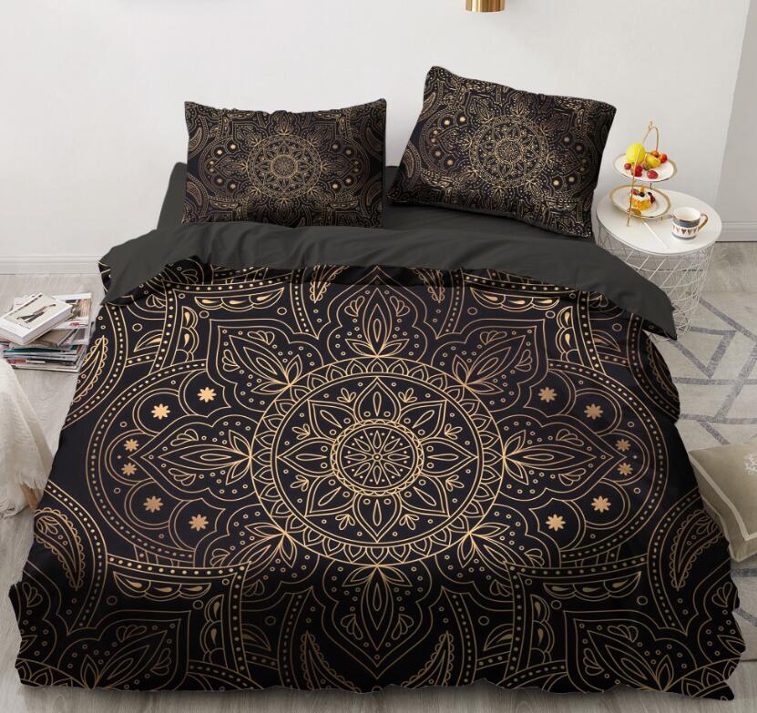 3D Gold Pattern 5582 Bed Pillowcases Quilt
