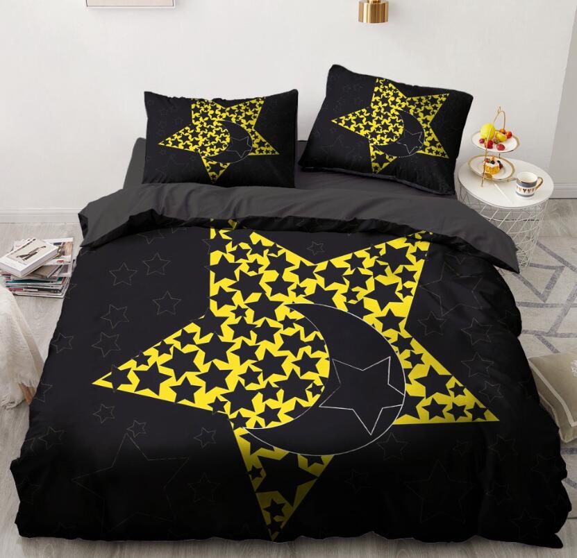 3D Star Moon 7712 Bed Pillowcases Quilt