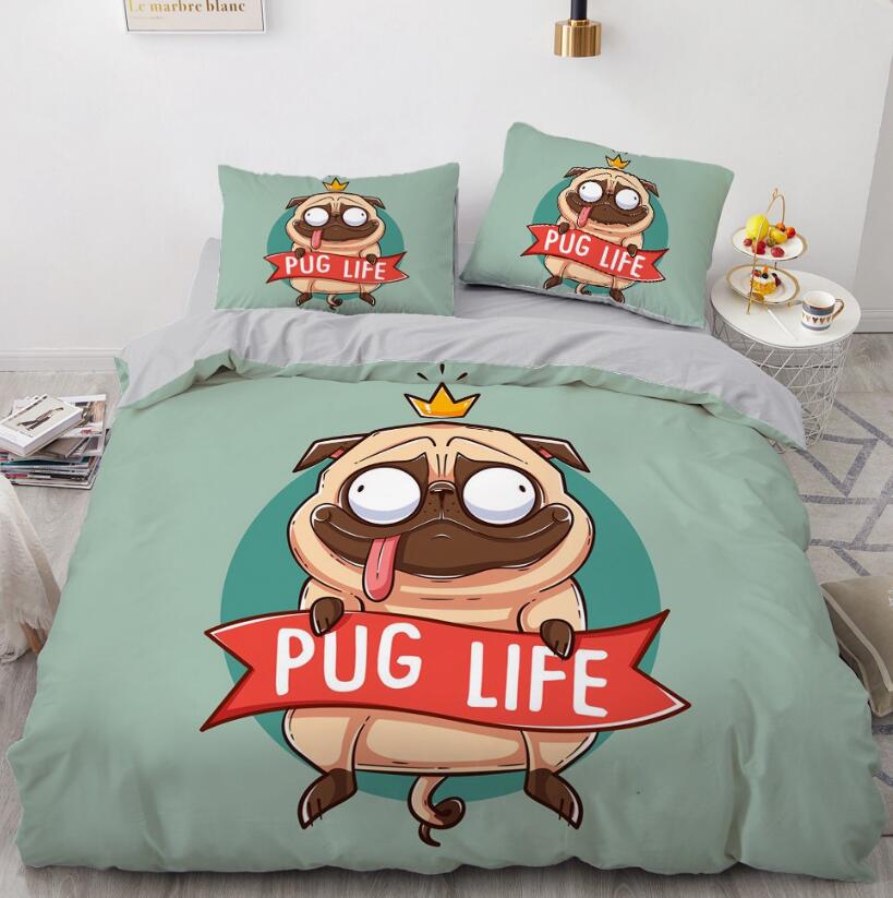 3D Cartoons Pug Dog 55150 Bed Pillowcases Quilt