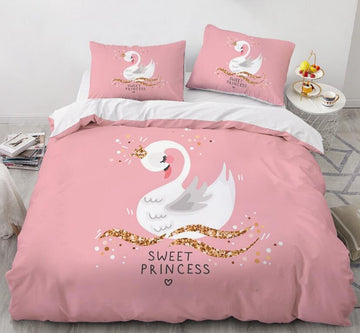 3D Cartoons White Swan 55152 Bed Pillowcases Quilt