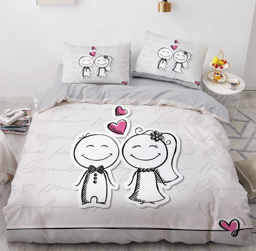 3D Cartoons Round Head Doll 55157 Bed Pillowcases Quilt
