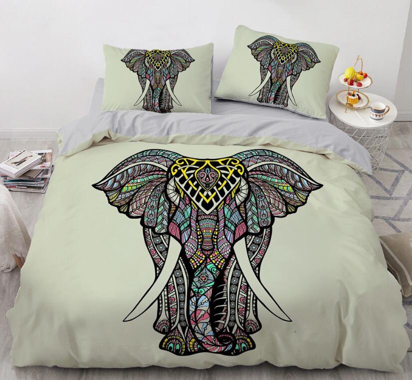 3D Color Block Elephant Light Green 88125 Bed Pillowcases Quilt