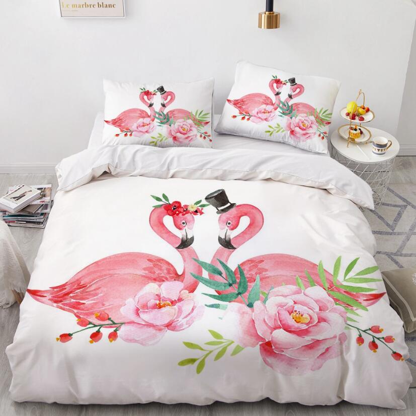 3D A Pair Of Flamingos 7765 Bed Pillowcases Quilt
