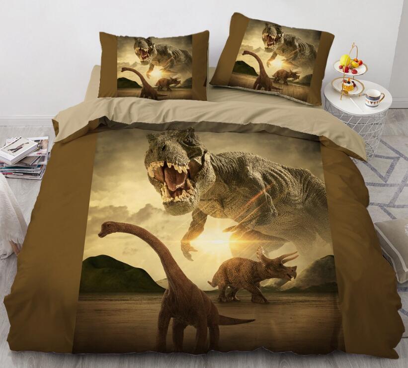 3D Dinosaur Tyrannosaurus 7744 Bed Pillowcases Quilt