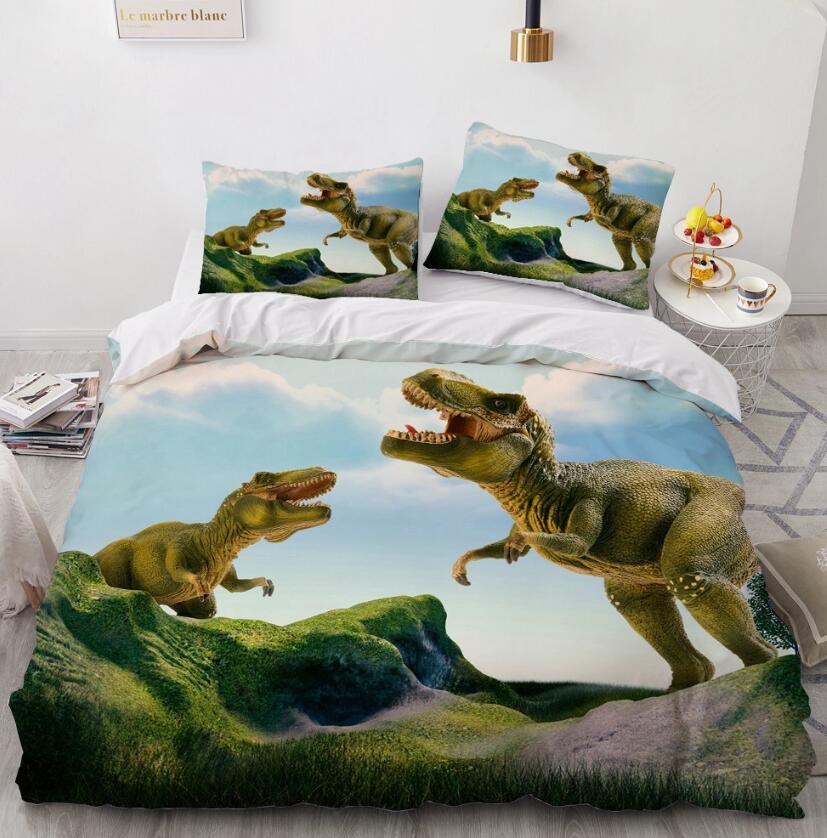 3D Tyrannosaurus Mountain 7746 Bed Pillowcases Quilt