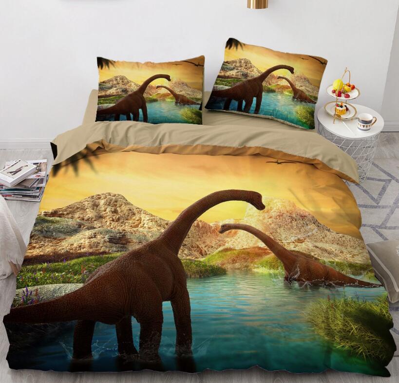 3D Dinosaur River 7747 Bed Pillowcases Quilt