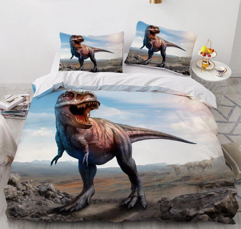 3D Tyrannosaurus Stone 7751 Bed Pillowcases Quilt