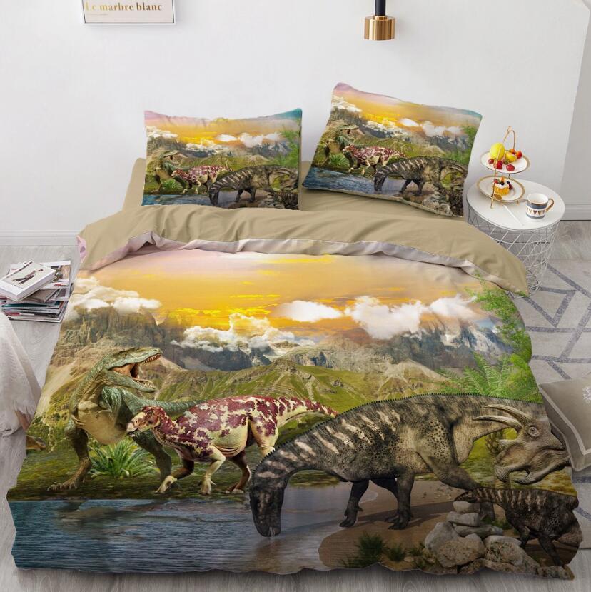 3D Dinosaur Habitat 7752 Bed Pillowcases Quilt