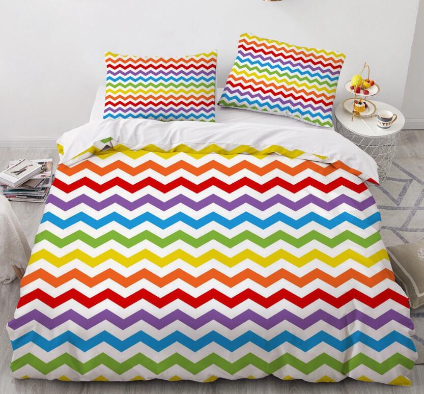 3D Color Wave 9093 Bed Pillowcases Quilt