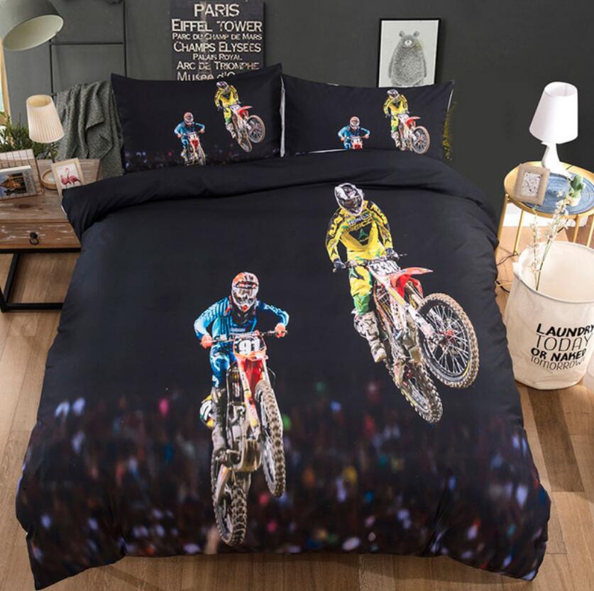 3D Motorcycle Racing 6692 Bed Pillowcases Quilt