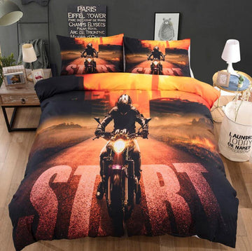 3D Motorcycle Starting Point 66121 Bed Pillowcases Quilt