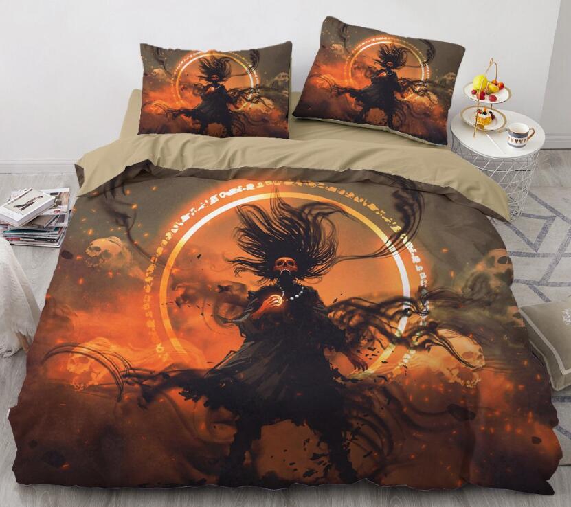 3D Skeleton Devil 7719 Bed Pillowcases Quilt