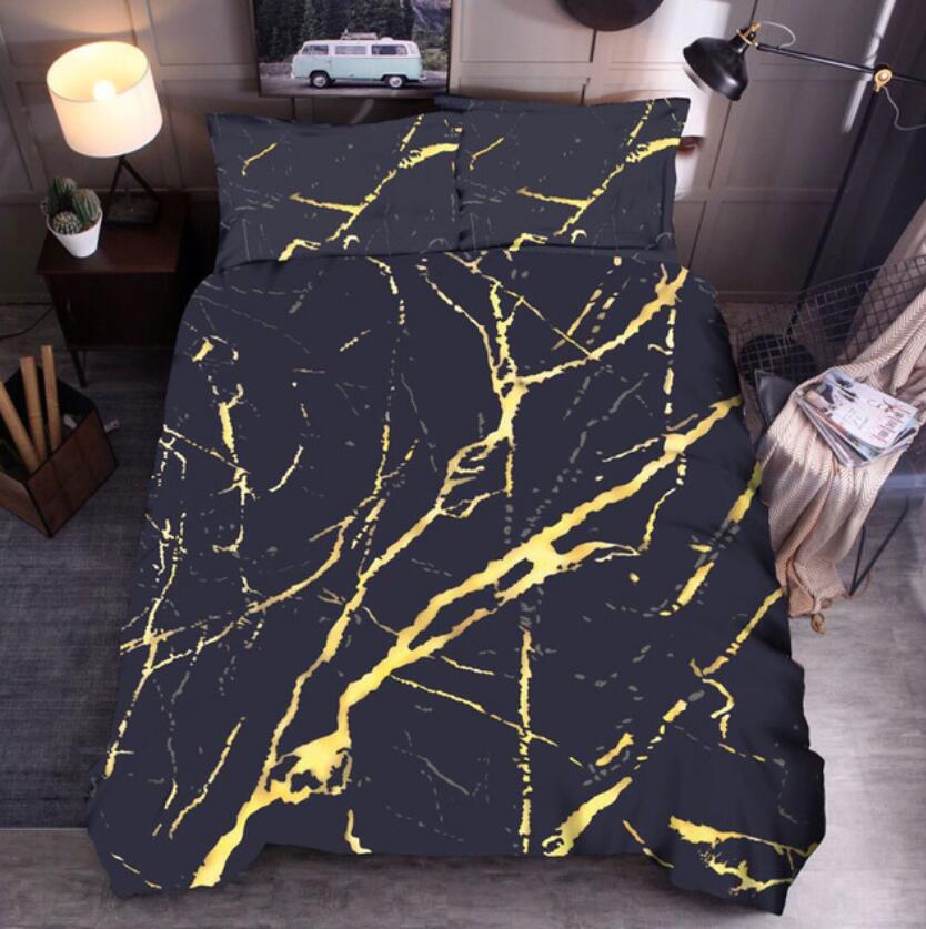 3D Black Marble Pattern 66123 Bed Pillowcases Quilt