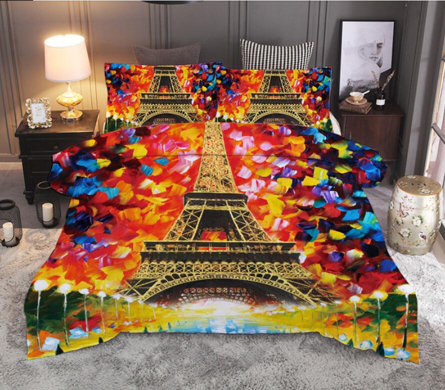 3D Eiffel Tower 66200 Bed Pillowcases Quilt