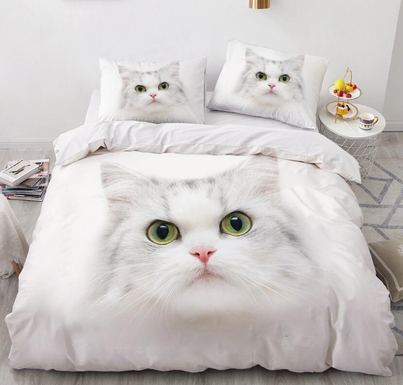 3D White Kitten 77128 Bed Pillowcases Quilt
