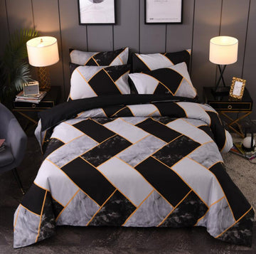3D Black And White Zigzag Line 6666 Bed Pillowcases Quilt