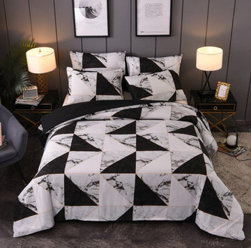 3D Black And White Triangle 66101 Bed Pillowcases Quilt