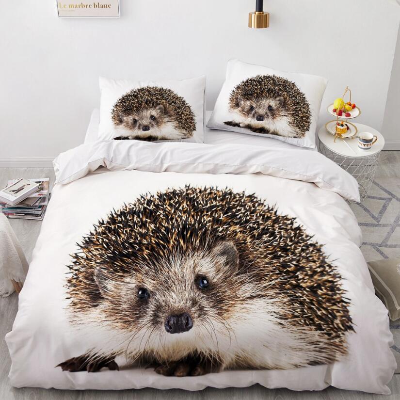 3D Hedgehog 77138 Bed Pillowcases Quilt