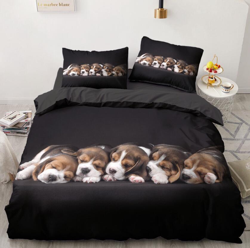 3D Five Puppies 77103 Bed Pillowcases Quilt