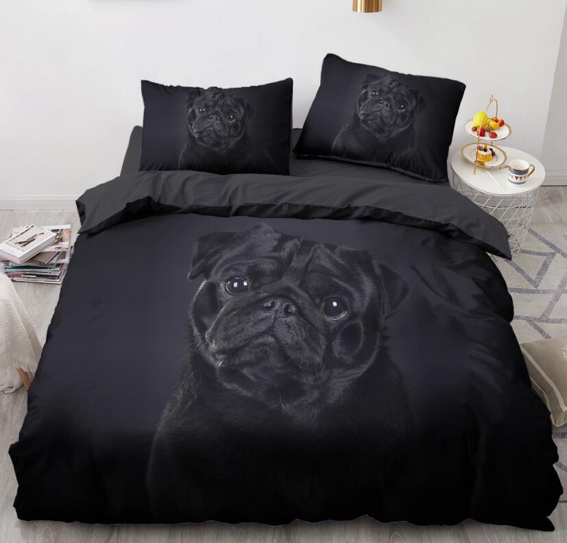 3D Black Puppy 77104 Bed Pillowcases Quilt