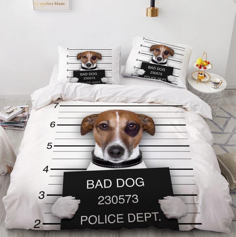 3D Bad Dog 77105 Bed Pillowcases Quilt