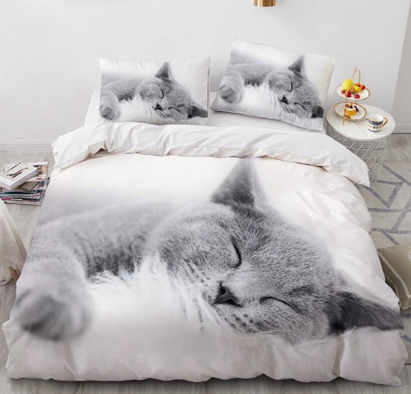 3D Little Cat 77106 Bed Pillowcases Quilt