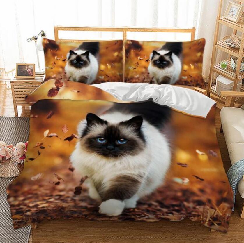 3D Siamese Cat 66103 Bed Pillowcases Quilt
