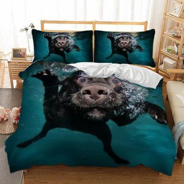 3D Dog Underwater 66157 Bed Pillowcases Quilt
