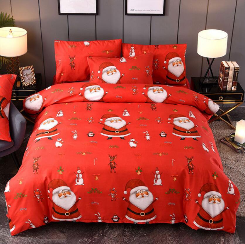 3D Red Christmas 6672 Bed Pillowcases Quilt