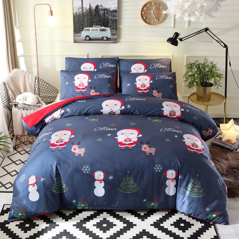 3D Cartoon Santa Deer 66179 Bed Pillowcases Quilt
