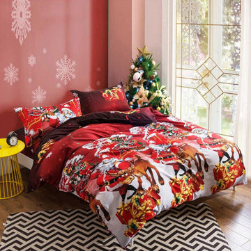 3D Christmas Deer 6611 Bed Pillowcases Quilt