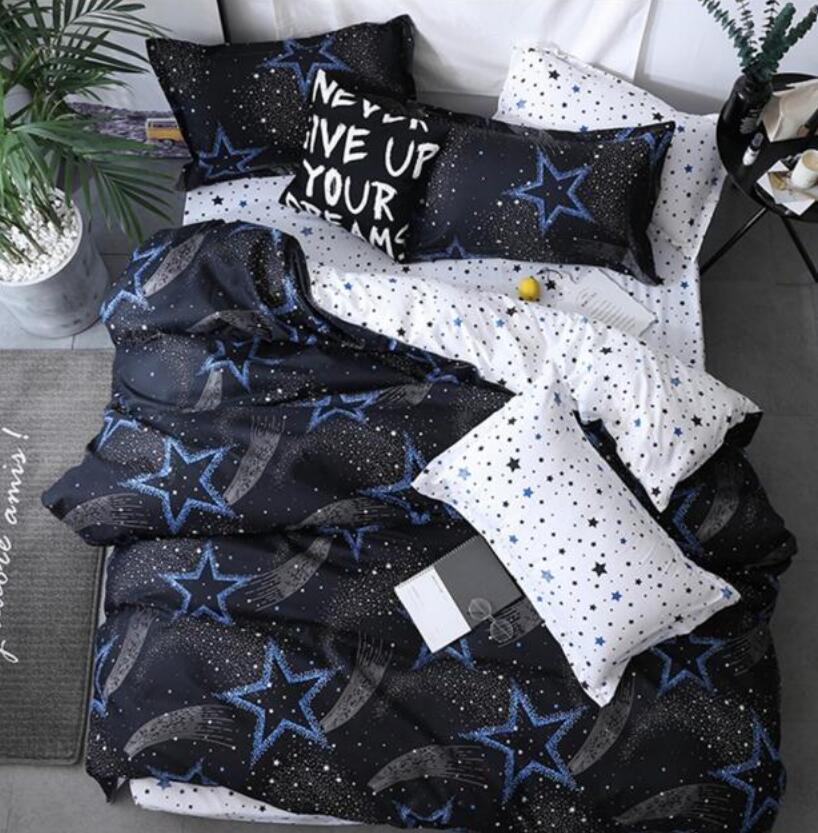 3D Blue Stars 66162 Bed Pillowcases Quilt