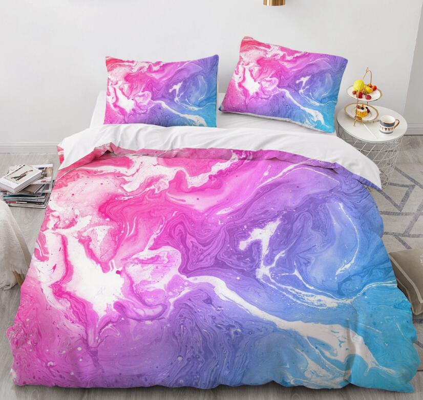 3D Powder Blue Liquid 7773 Bed Pillowcases Quilt