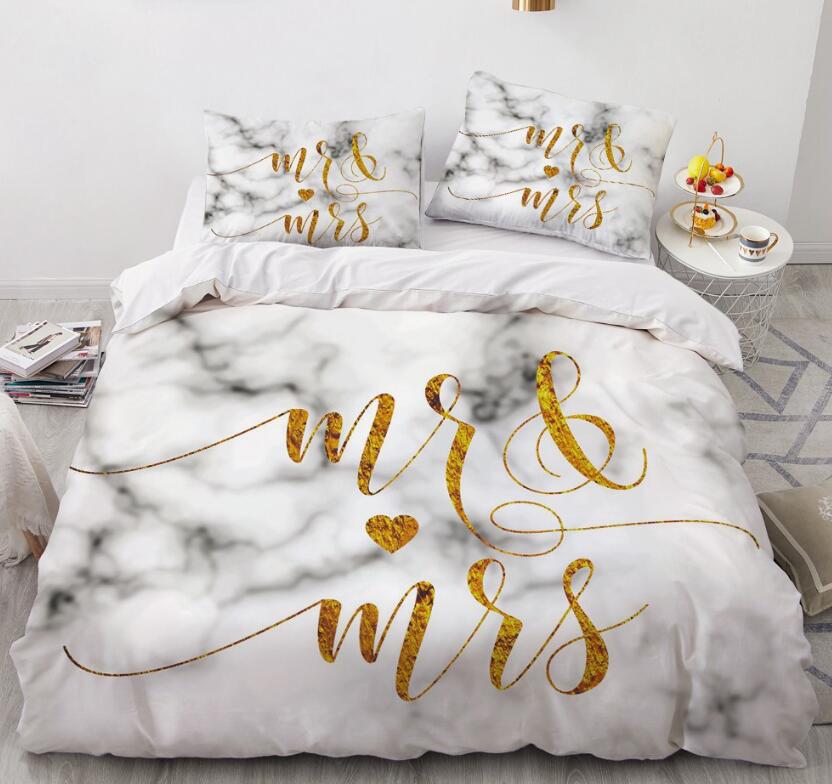 3D Golden Letters 7779 Bed Pillowcases Quilt