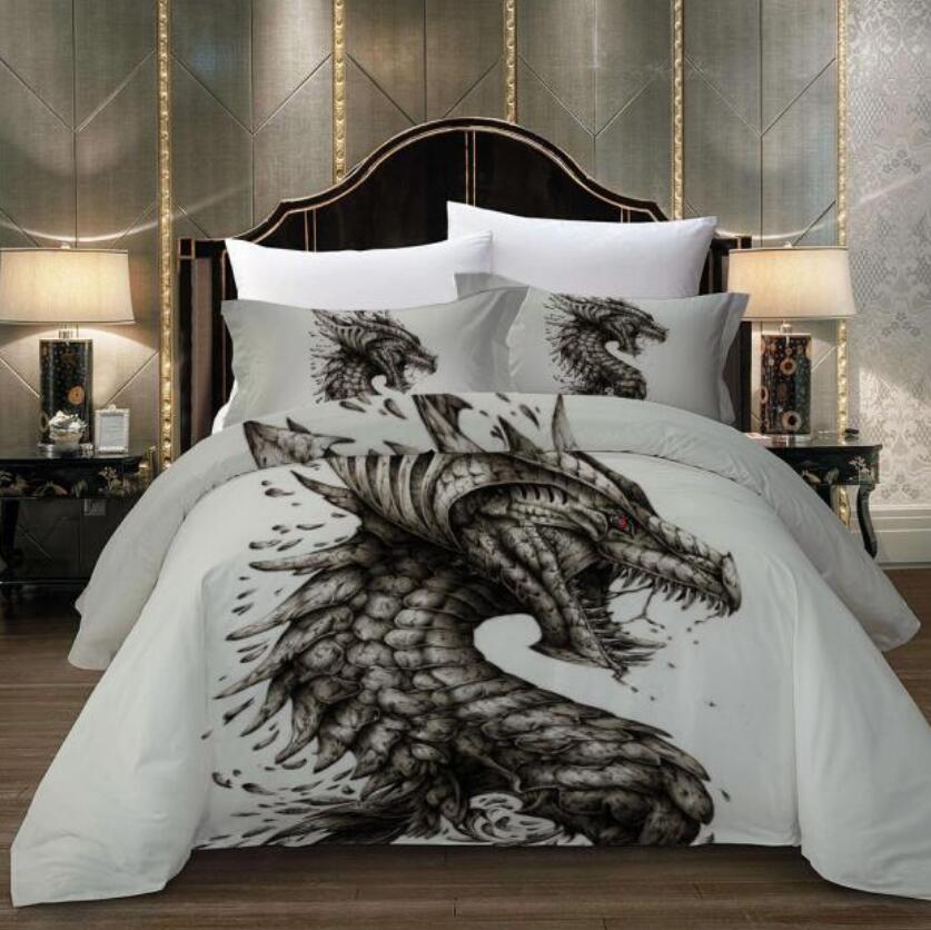 3D Black Dragon 6644 Bed Pillowcases Quilt